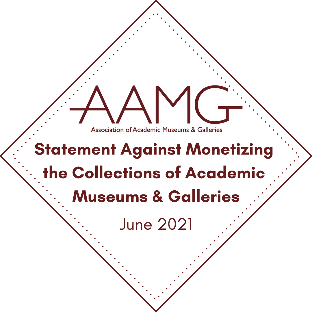 graphic for statement against monetizing the collections of academic museums and galleries